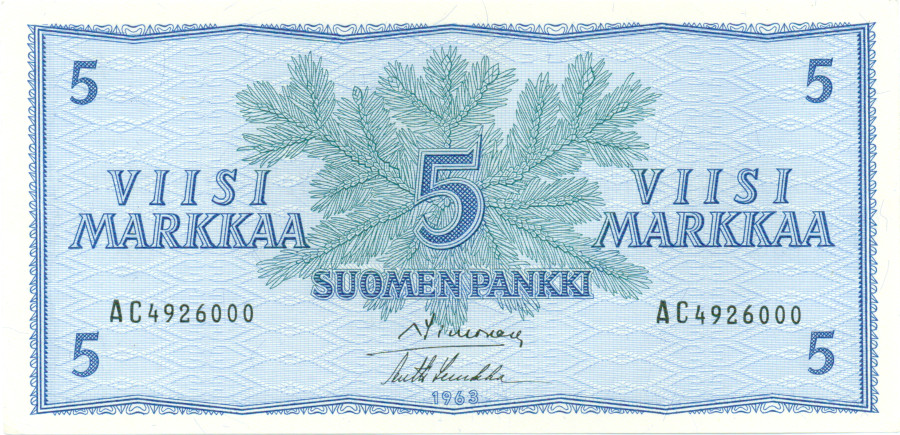 5 Markkaa 1963 AC4926000
